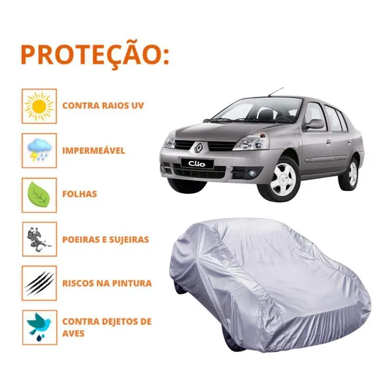 Capa Cobrir Carro Renault Clio Sedan Proteção Impermeável Foto 1