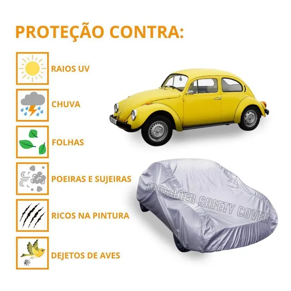Capa Cobrir Carro Volkswagen Fusca Com Proteção Impermeável Foto 1