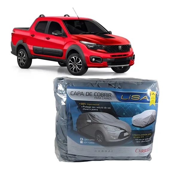 Capa Cobrir Fiat Strada 2021 Proteção UV ImpermeÔvel Forrada Sol Chuva Carrhel Foto 1