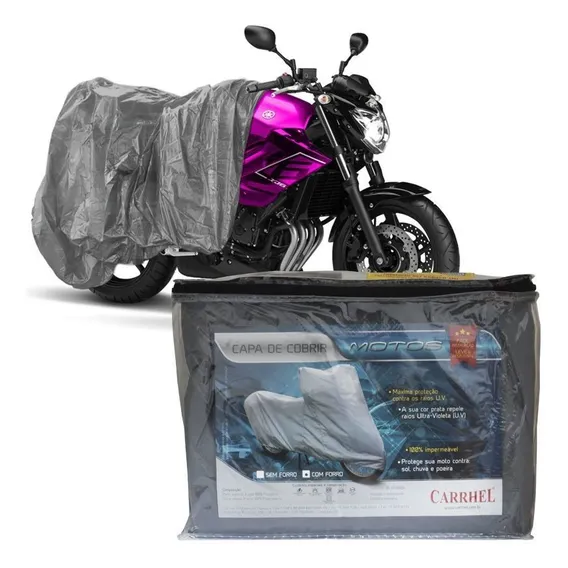 Capa Cobrir Moto Forro Total Proteção Anti Uv ImpermeÔvel Gg Sol Chuva Carrhel Foto 1