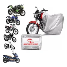 Capa Cobrir Moto Térmica Sol Chuva 100% Forrada Impermeáve Cor Preto Foto  mini 1