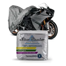 Capa Cobrir Moto Yamaha  Yzf R3 Impermeável Proteção Anti-uv Cor Cinza Foto  mini 1