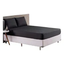 Capa Colchão Casal 30 Altura Protetor Impermeável Premium Cor Preto Foto mini 2