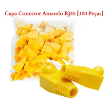 Capa Conector Amarelo Rj45 100 Peças Foto mini 1