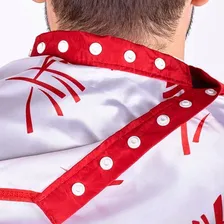 Capa Corte Barbeiro Cabeleireiro Em Microfibra 1,50 Branco Foto mini  2