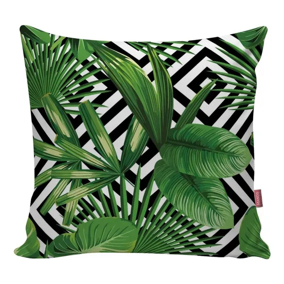 Capa De Almofada Decoração Natureza Folhagem Verde Anz65 Foto 1