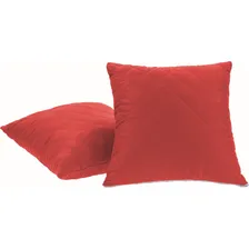 Capa De Almofada Decorativa 45cm X 45cm Com Ziper Vermelha Foto  mini 1
