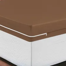 Capa De Colchão C/ ZÃper Malha Gel Solteiro Cor Marrom Foto mini 3