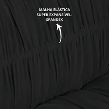 Capa De Sofá 2 E 3 Lugares 21 Elásticos Super King Cor Capa Sofá 2 E 3 Lugares Elasticada Preto Foto mini  2