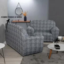 Capa De Sofá Coladinha 2 Lugares Malha Elástica Spandex Top Cor Capa Sofá Coladinha 2 Lugares Estampa 06 Foto mini 3