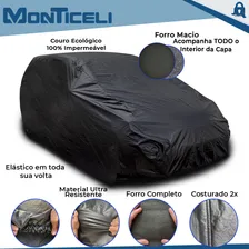 Capa Em Couro Ecológico P/ Cobrir Carro Honda Fit 2005 a 2024 Impermeável Capas Monticeli Preto Foto mini  2