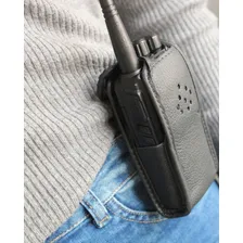 Capa Em Couro Legitimo Rádio Comunicador Baofeng Modelo Uv 6 Foto mini 3