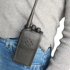 Capa Em Couro Legitimo Rádio Comunicador Baofeng Modelo Uv 6 Foto mini 2