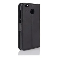 Capa Flip Carteira Couro Redmi 4x 5.0 + Película De Gel Top Cor Preta Leather Wallet Foto mini 1