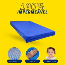 Capa Impermeável Colchão Casal Hospitalar Com Ziper Cor Azul Royal Foto mini 3