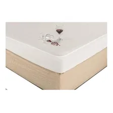 Capa Impermeável Com Elástico Para Cama Casal King Branco Foto mini 1