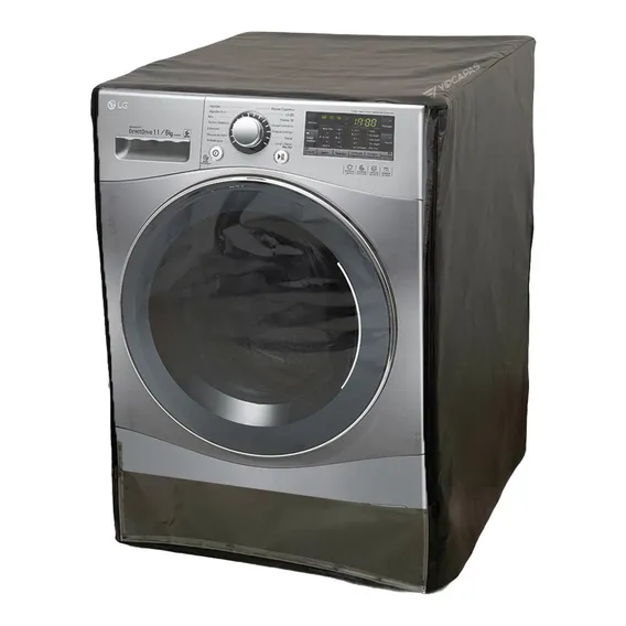 Capa Lava E Seca LG 11kg Smart Care Prime Transparente Ziper Cor Preto Foto 1