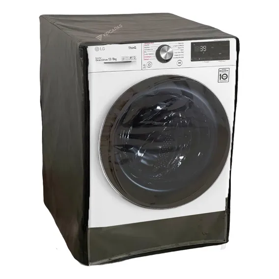 Capa Lava E Seca LG 13 Kg Transparente Ziper Qualidade Cor Preto Foto 1