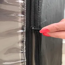 Capa Lavadora Brastemp 16kg Bwk Bwd Zíper Transparente Preta Foto mini 4