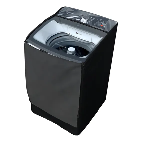 Capa Lavadora Brastemp 16kg Bwk Bwd Zíper Transparente Preta Foto 1
