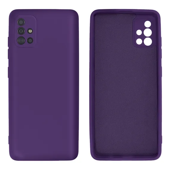Capa Lisa Capinha Silicone Compatível Com Galaxy A51 Cor Roxo Brilhante Foto 1