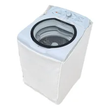 Capa Maquina Lavar Brastemp 15kg Ziper Painel Transparente Cor Branca Foto mini 1