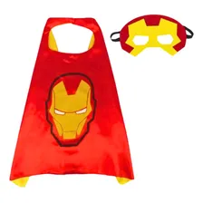 Capa +máscara Infantil Personagem Super Homem Cor Heróis Homem De Ferro Foto mini 1