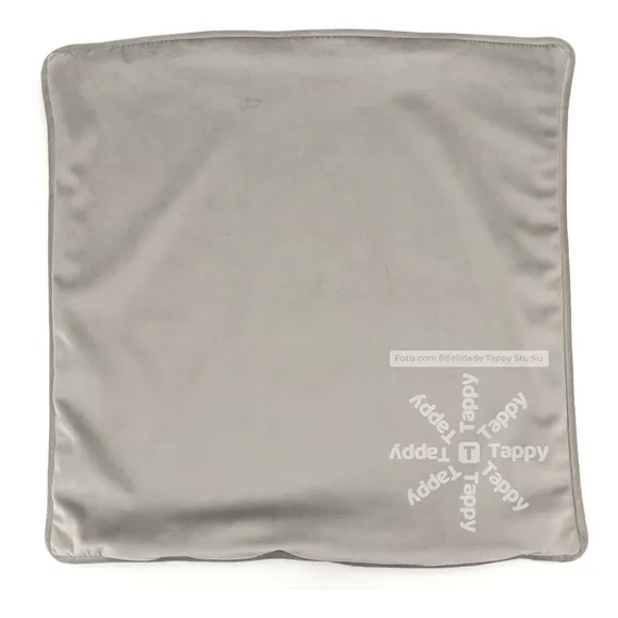 Capa P Almofada Suede Premium Joli 45x45cm + Acabamento Vivo Cor Cinza Taupe Foto 1