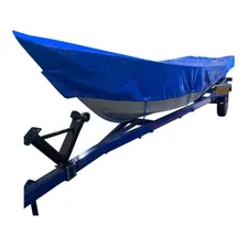 Capa Para Barco 6m Borda Alta Canoa Lona Sol Chuva Cor Azul Foto  mini 1