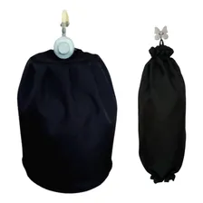 Capa Para Botijão De Gás E Puxa Saco Em Tecido Oxford Cor Preto Foto mini 1