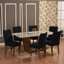 Capa Para Cadeira Cozinha Sala De Jantar Malha Kit Com 4 Cor Preto Foto  mini 1