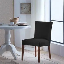Capa Para Cadeira Cozinha Sala De Jantar Malha Kit Com 4 Cor Preto Foto mini  2