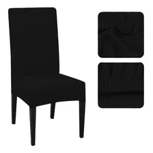 Capa Para Cadeira Cozinha Sala De Jantar Malha Kit Com 4 Cor Preto Foto mini  3