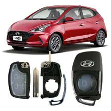 Capa Para Chave Canivete Hyundai Hb20 3 Botões Lâmina Foto mini 1