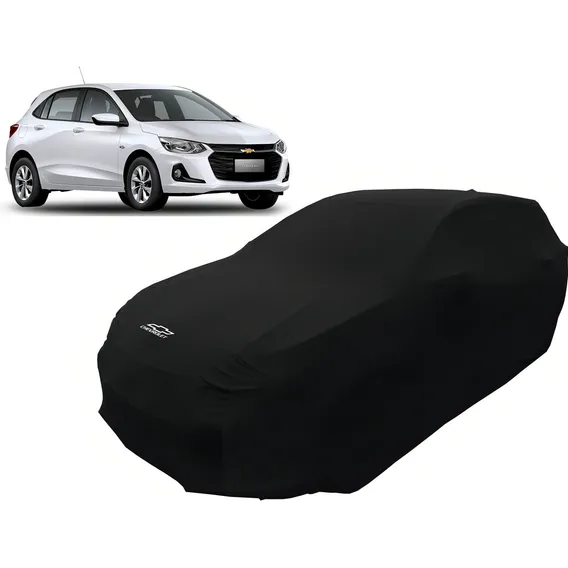 Capa Para Cobrir Carro Chevrolet Onix Tecido Helanca Cor Preta Foto 1