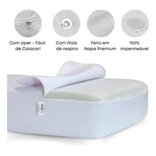 Capa Para Colchão Impermeável Casal Antialérgico Protetor Antiácaro Branco Foto mini  3