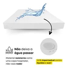 Capa Para Colchão Impermeável Casal Antialérgico Protetor Antiácaro Branco Foto mini  2