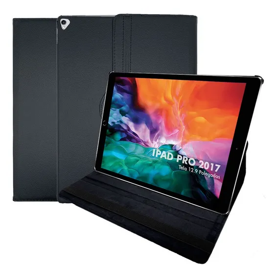 Capa Para iPad Pro 12.9 2ª Geração 2017 Case Couro Giratória Foto 1