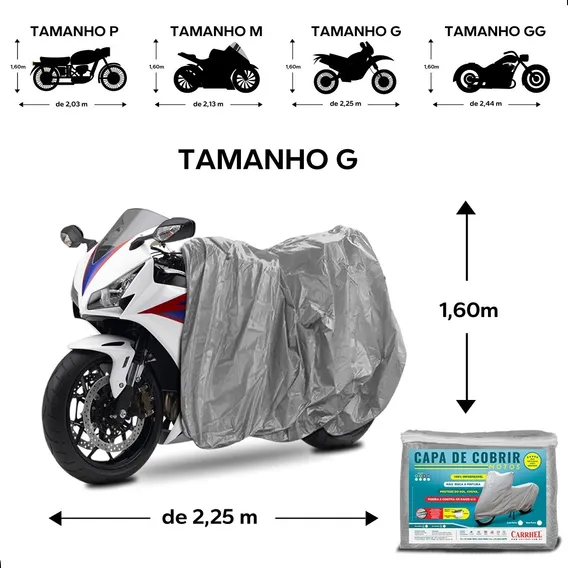 Capa Para Moto Impermeavel Pra Cobrir Motos Forrada Grande Cor G Foto 1