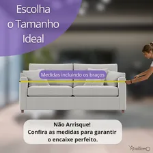 Capa Para Poltrona e Sofá De 1 Lugar Em Gorgurão Resistente com Laços Ajustáveis Na Cor Crua Foto mini 4
