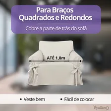 Capa Para Poltrona e Sofá De 1 Lugar Em Gorgurão Resistente com Laços Ajustáveis Na Cor Crua Foto mini 3