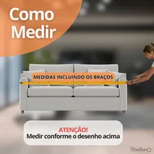Capa Para Sofá De 2 Lugares Em Brim Sarja 100% Algodão Cor Bege Foto mini 3