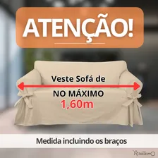 Capa Para Sofá De 2 Lugares Em Brim Sarja 100% Algodão Cor Bege Foto mini 2