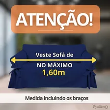 Capa Para Sofá De 2 Lugares Em Gorgurão Cor Marinho Foto mini 2