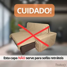 Capa Para Sofá De 3 Lugares Em Tecido Acquablock Impermeável Cor Bege Foto mini 4