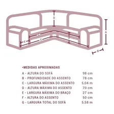 Capa Para Sofá De Canto Elásticada 5 Lugares Malha Gel Cor Cinza Foto mini  3