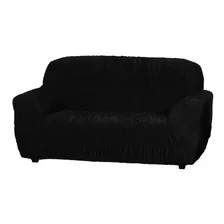 Capa Para Sofa Em Malha Avulsa Coladinha 2 Lugar Elasticada Cor Preto Foto  mini 1