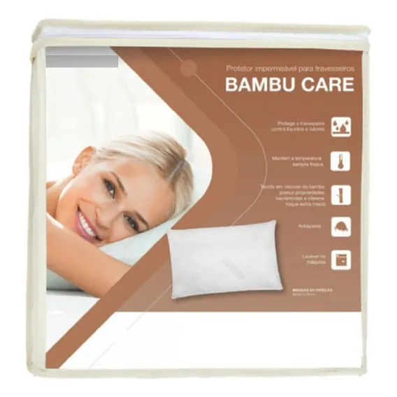 Capa Para Travesseiro Fronha Impermeável Bambu Care Theva Foto 1