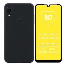Capa Para Xiaomi Redmi Note 7 Slim 6.3 + Pelicula Frontal Cor Capa Preta + Película 9d Preta Foto mini 3