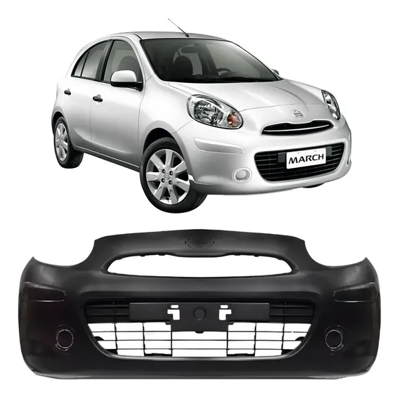 Capa Parachoque Dianteiro Nissan March 2011 12 13 2014 Cor Preto Foto 1